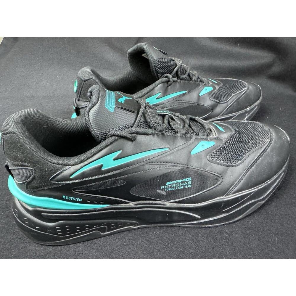 Puma RS-X System 307334-01 Black Teal Mens Sneakers Running Shoes Size 13